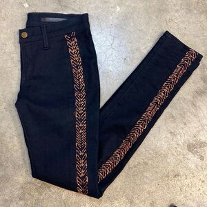Rag and bone dark navy skinny pants with copper stitch detail